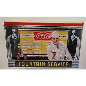 VINTAGE Coca Cola 1997 Collectable 50s Soda Fountain 3D TIN